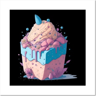 ice cream graffiti illustration Posters and Art